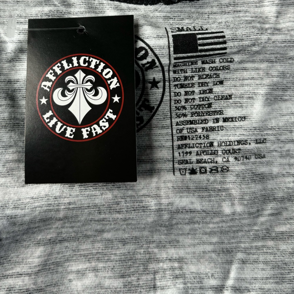 Affliction Men's Eagle Graphic Tank Top - Size: S/M/L/XL- Gray / Black - NWT - Picture 9 of 9